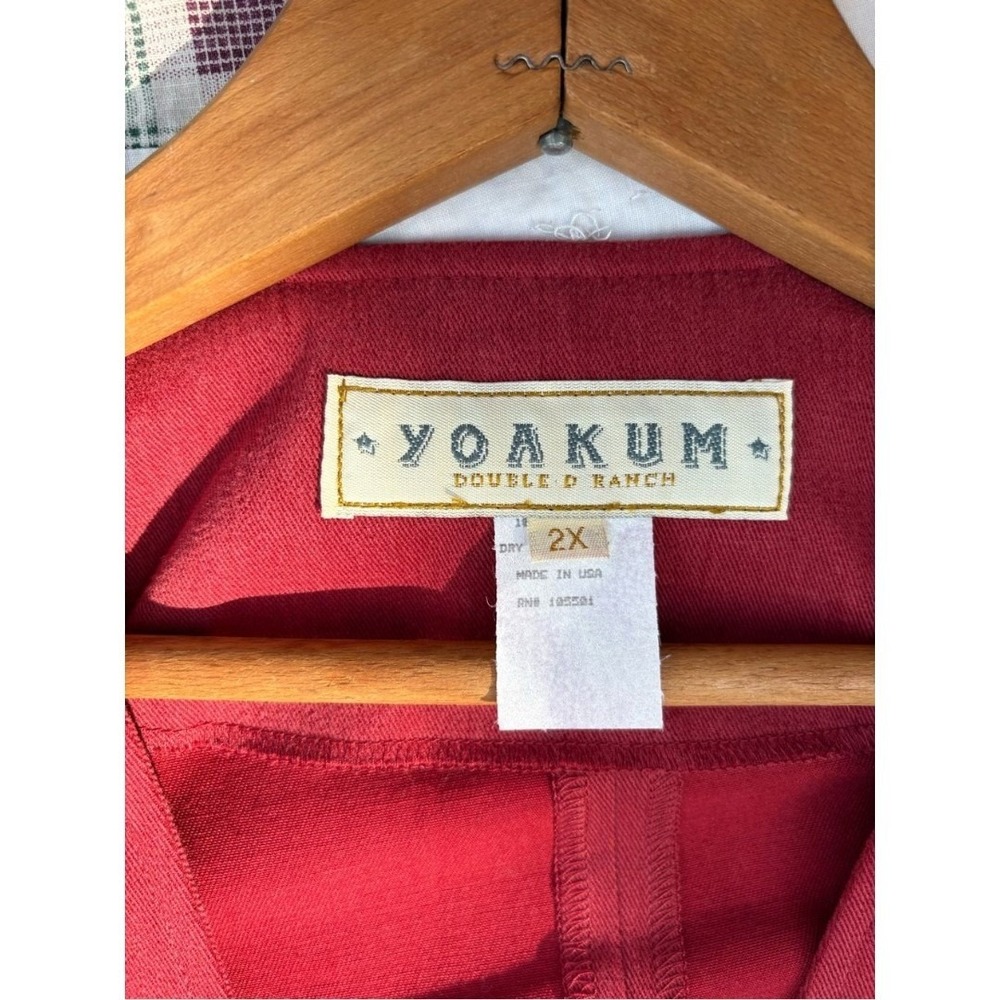 Vintage Yoakum Double D Ranch Western Jacket 2X Plus Size Red Cowgirl Rodeo - Picture 3 of 12